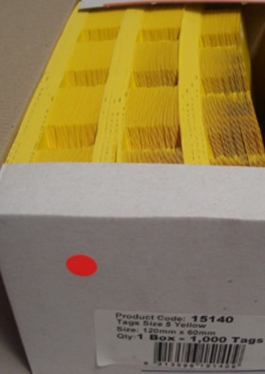 Avery 15140 Shipping Tags Size 5 Yellow 120 x 60mm Box 1000